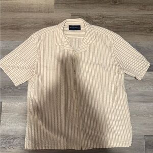 Abercrombie & Fitch Beige Striped Casual Shirt
